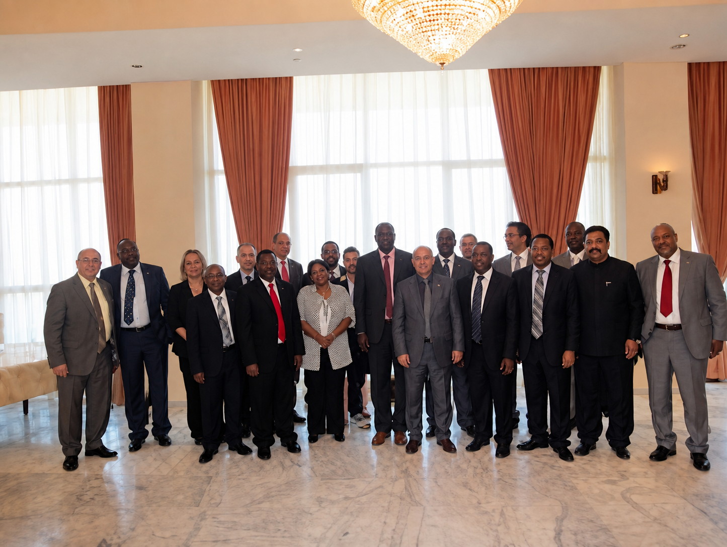Members of the fifth AMESD Programme Steering Committee standing together